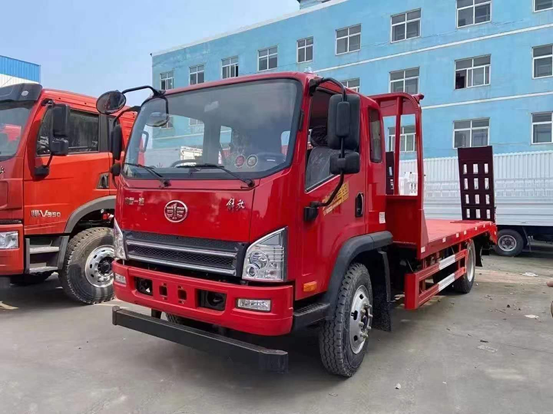 国六解放龙V单桥牌平板运输车
